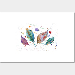 Abstract leaves with all colors Posters and Art